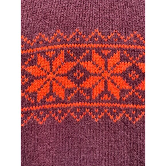 Columbia Youth Sweater Size L Maroon Orange Fair Isle Pattern - Picture 5 of 9